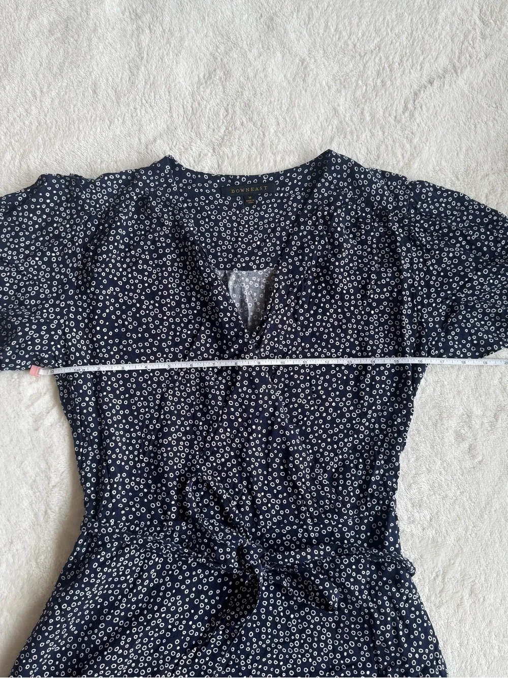 DownEast Navy & White Ditsy Floral Midi Dress — Medium